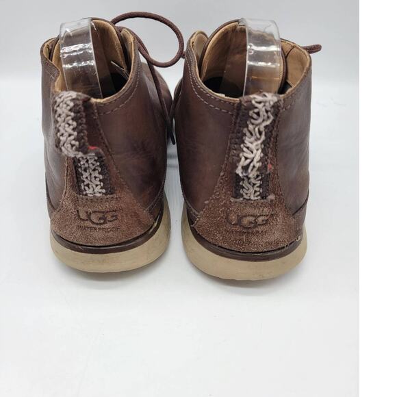 UGG Freamon Chukka Waterproof Leather Ankle Boots Men's Size 13 Brown Lace Up - Picture 3 of 8